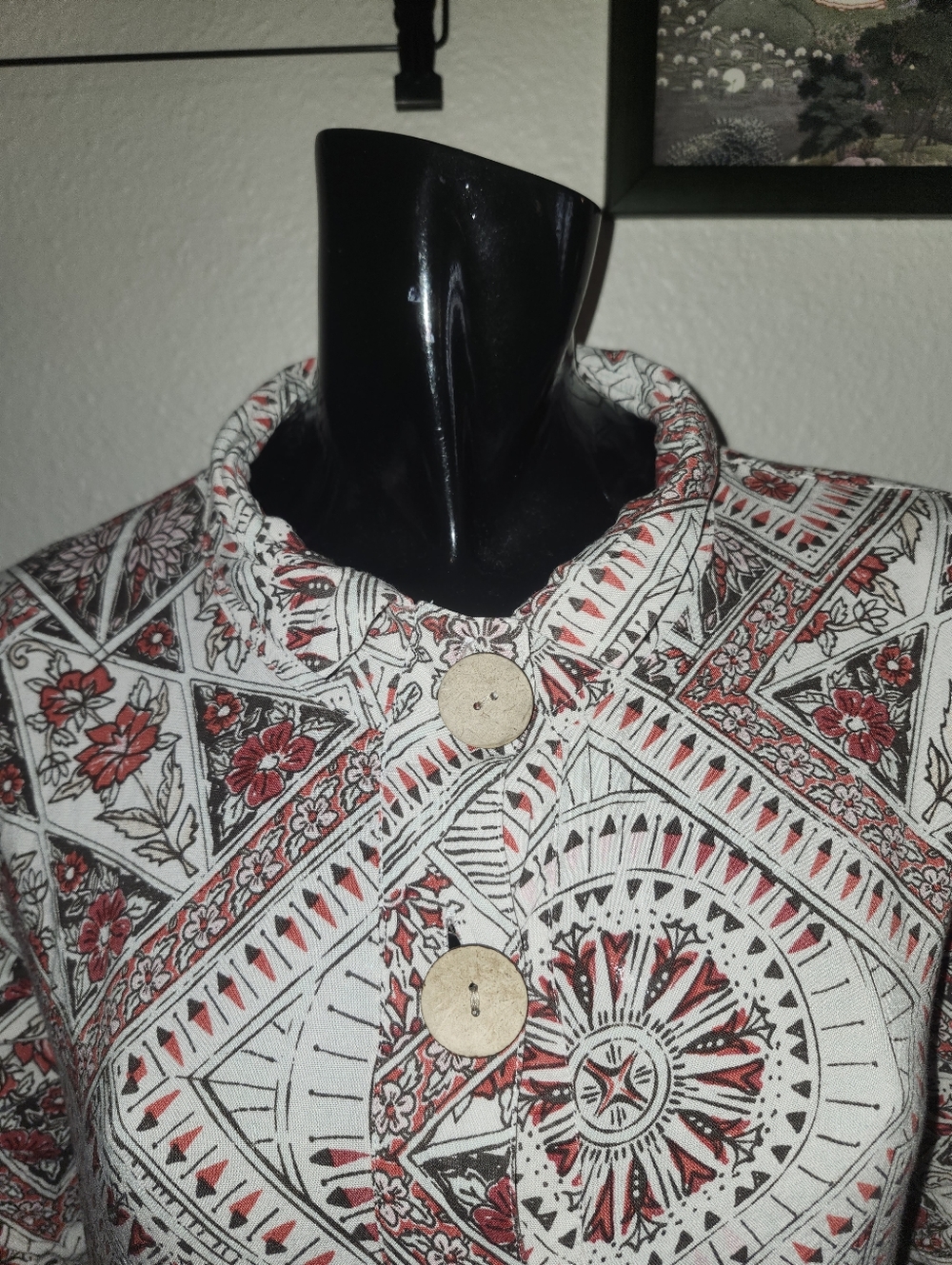John Mark Geometric Print Blouse Size Small - Picture 5 of 11